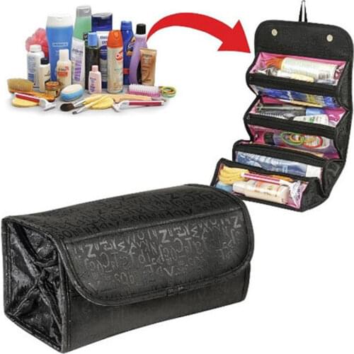 Make Up Cosmetic Bag Case Women Makeup Bag Hanging Toiletries Travel Kit Jewelry Organizer Fold Cosmetic Case Professional