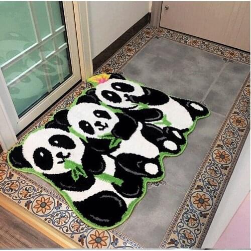 Handmade Panda Pattern Carpet Animal Shape Area Rug Lovely Child Carpets For Living Room Mat Tapete Kids Room Decoration