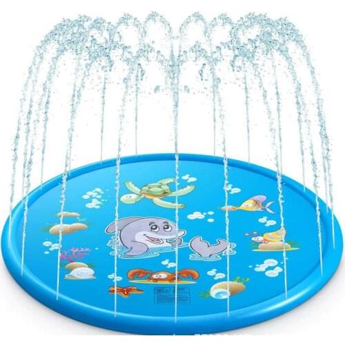 Summer Outdoor Garden Lawn Sea Animal Inflatable Cold Water Spray Kids Sprinkler Interactive Play Game Pad Mat Tub Bath Toys