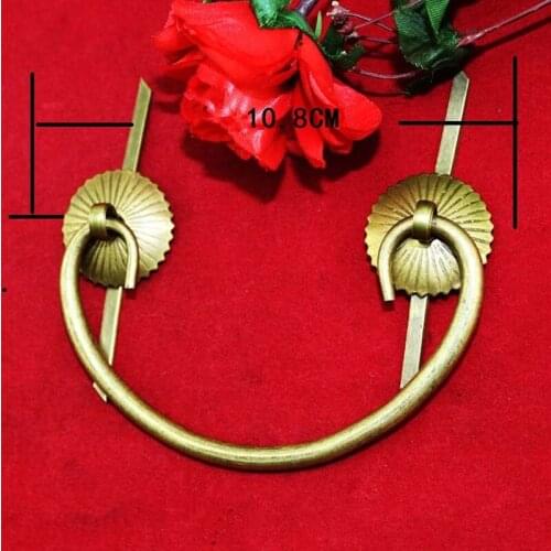 Brass Kitchen Drawer Cabinet Door Handle Vintage Furniture Knobs Antique Wooden Box Case Cupboard Pin Pull Handles,108*60mm,1PC