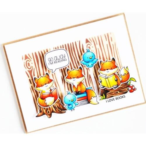 Little Animals "Book Smart" Metal Cutting Dies & Matching Stamp For DIY Scrapbooking Craft Embossing Stencil Die Cut Decoration