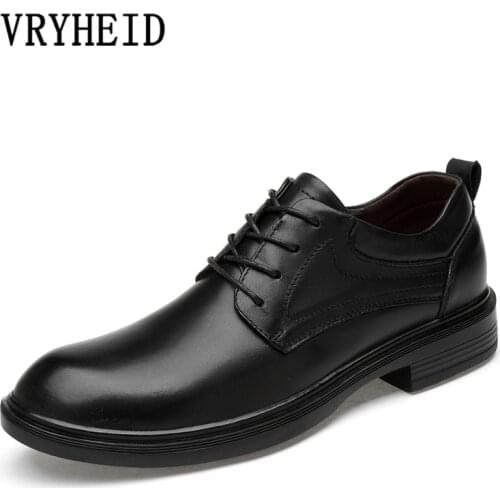 VRYHEID Plus Size 36~49 Genuine Leather Men Oxford Shoes Dress Shoe Male Wedding Shoe Social Chaussure Homme Office Formal Shoes