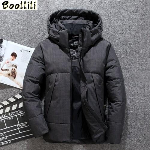 2020 Winter New Mens Long White Duck Down Jacket High Quality Fashion Casual Hooded Thick Warm Coat Male Brand Clothing