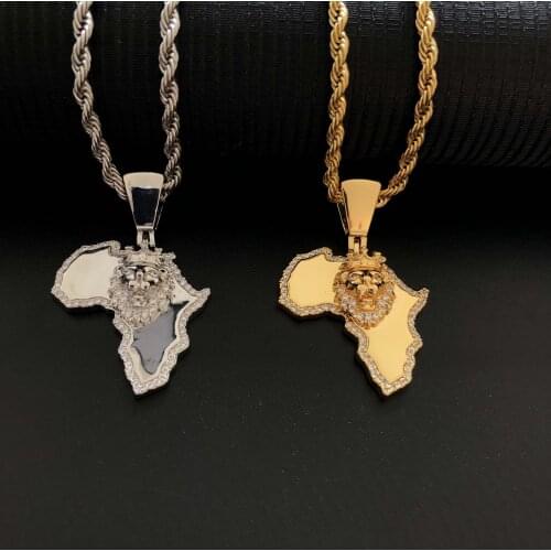Wholesale African map Pendant with a regular free chain