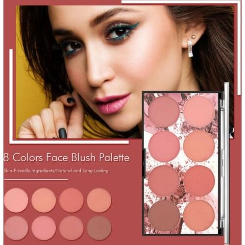 Blush Peach Pallete 8 Colors Face Mineral Pigment Cheek Blusher Powder Makeup Professional Contour Shadow Pink Blusher