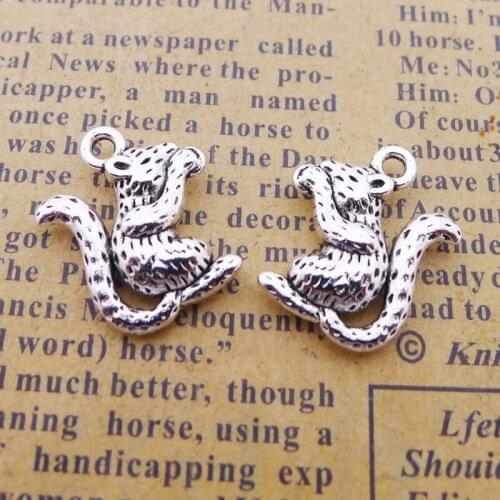 RAINXTAR Alloy Animal Charms Cute Squirrel Charms 20pcs 15*17mm AAC169