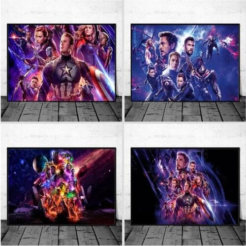 Marvel Avengers Canvas Painting Superhero Captain America Spider-Man Iron Man Hulk Posters and Prints Wall Art Home Decor Gift