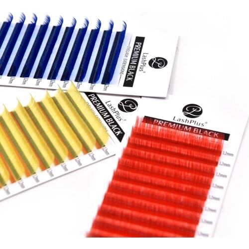 LASHPLUS New B/C/CC/D Curl 0.07mm 7-15mm False Lashes Color Eyelash Individual Colored Lashes Faux Eyelash Extensions