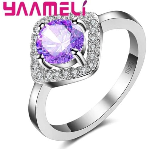 Romantic Luxury Style Colorful Stone Crystal High Quality 925 Sterling Silver Embellishment Crystal Ring For Women Lady