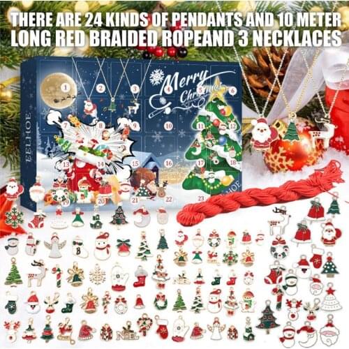 Christmas Pendant Blind Box Christmas Tree Hanging Decorations 24 Days Surprise Jewelry Making Ornaments Childrens Gifts