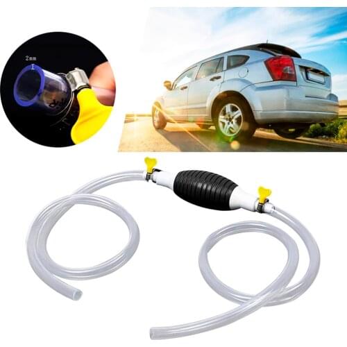 Hose with a pear for pumping technical liquids (fuel, gasoline, diesel, oil, water, etc.)