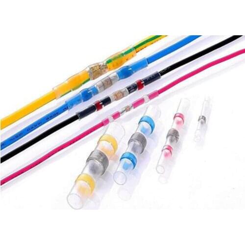 200PCS Pressure-free Waterproof Solder Ring Heat-shrinkable Wire Intermediate Connector Wiring Connection Teminal