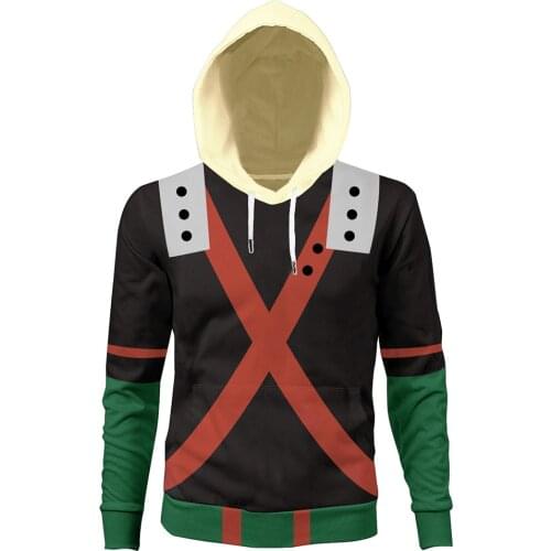 Anime Hoodie My Hero Academia Bakugou Katsuki Hoodie Cosplay Costume Sweatshirts Men Women Sweatshirts Hoody Jacket Coat
