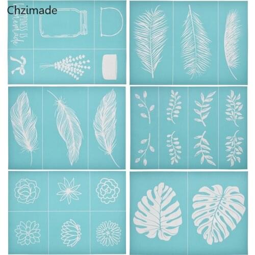 Lychee Life Feather Leaf Silk Screen Stencils Stamps For Diy Scrapbooking T Shirt Painting Decoration Diy Handmade Crafts