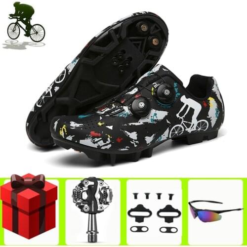 Cycling Shoes Men SPD Cleats Mountain Bike MTB Sneakers Outdoor Professional Mountain Bicycle Sneakers Zapatillas De Ciclismo
