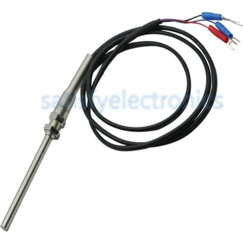 High Quality New RTD PT100 Temperature Sensor Thread M8 Cable 1M Thermocouple Probe 100mm 3 wires