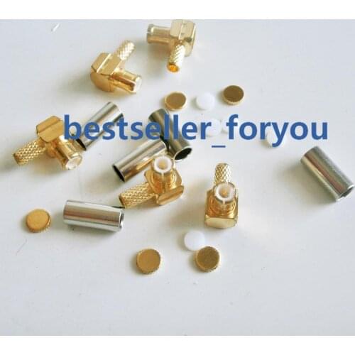 1Pcs MCX Male Plug Right Angle 90 Degree Crimp RG174 RG316 LMR100 Cable RF Connector