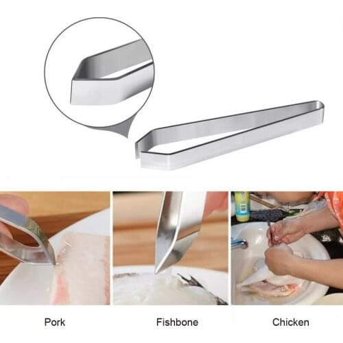 1 Piece of Stainless Steel Fish Bone Tweezers Clamp Puller Makeup Remover Fish Bone Puller Kitchen Seafood Tool Kitchen