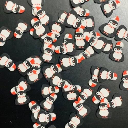 100g 10mm Christmas Penguins Slices Supplies Nails Art Polymer Clear Clay accessories DIY Sequins scrapbook shakes