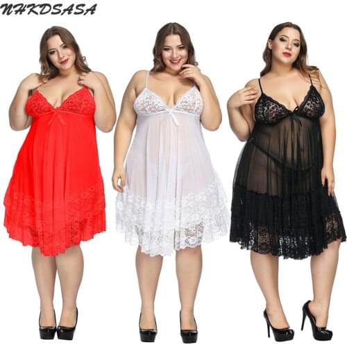 2021 Summer Womens Sexy Lace Night Dress Sleepwear Home Cloth Nightgown Large Size Causal Lingerie Loose Ladies Nightgown 7XL