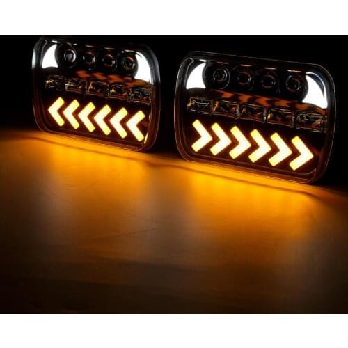 7x6 inch Car LED Headlight DRL for Jeep Wrangler YJ 1986-1995 for Jeep Cherokee XJ 1984-2001 for Toyota Pickup/MR2/Celica/Supra