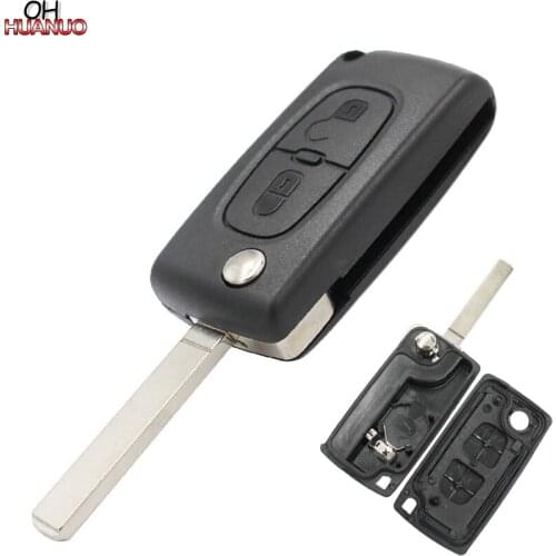 2 Buttons Remote Shell Case Fob VA2 (Blade No Groove) for Peugeot (with Battery Holder)