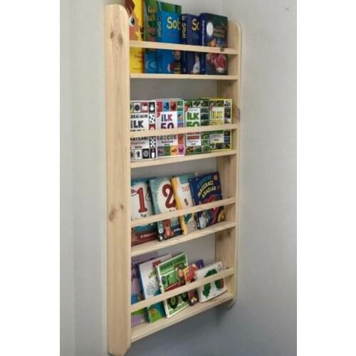 Montessori Children Room Educational Bookcase Wood Wall Mounted 4 Shelves