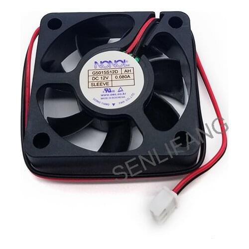 For NONOISE 50*50*15 G5015S12D DC12V 0.080A 5CM 2 line ultra quiet cooling fan