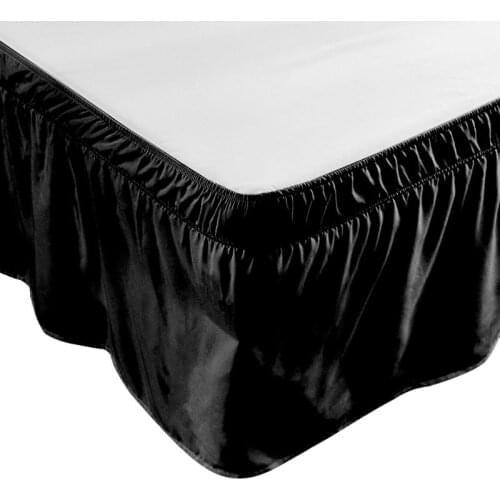 6 Sizes Sides Wrap Around Elastic Solid Color Bed Skirt Drop Dust Ruffled Adjustable Luxurious Bedding Home Decoration Gift
