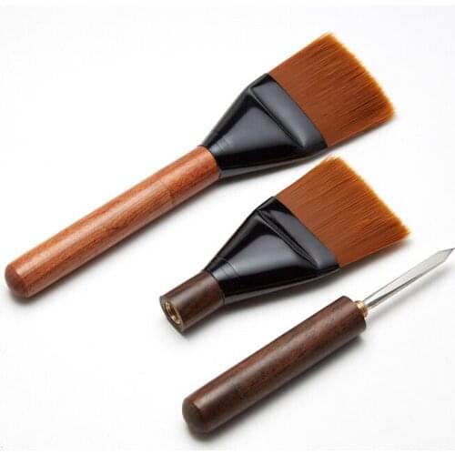 Chinese Tea Brush Wooden Handle Tea Knife Tea Brush Dual Use Tea Ceremony Accessories
