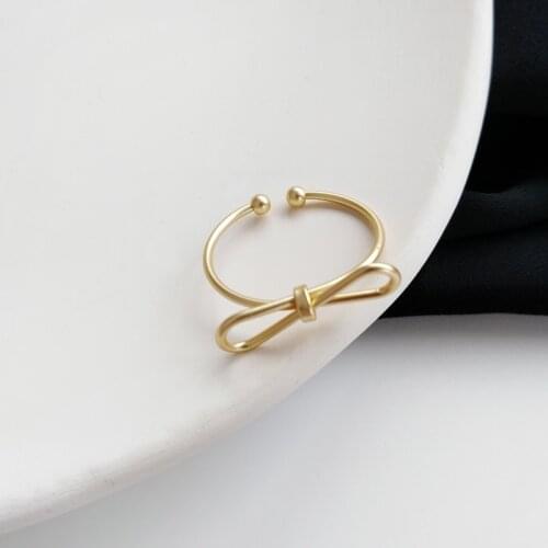 Bowknot ring personality simple matte fashion joint ring girlfriends opening index finger ring