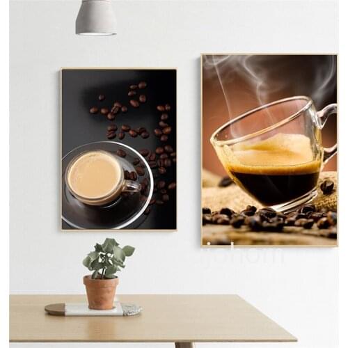 Kitchen Poster Black Coffee Food Drink Canvas Print Wall Art Painting Modern Picture Dining Room Restaurant Kitchen Decoration
