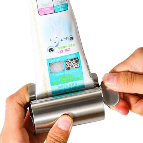Multifunctional Portable Bathroom Manual Rolling Toothpaste Squeezer Metal