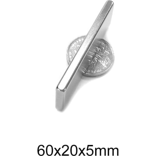 1/2/5/10PCS 60x20x5 Powerful Magnets 60mmX20mm N35 Neodymium Magnet 60x20x5mm Permanent NdFeB Magnets 60*20*5 Big Sheet Magnet