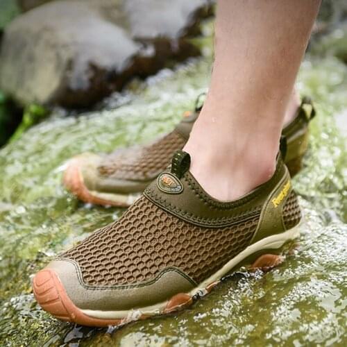 Men Summer Breathable Outdoor Hiking Shoes Quick-dry Water Shoes Mountain Rock Climbing Shoes Trekking Sport Shoes