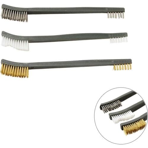 Airsoft 3X Brush Double-end Gun Cleaning Tool Rifle Cleaner Kit Paintball Army Durable Stainless Steel Hunting Rifle Accessory