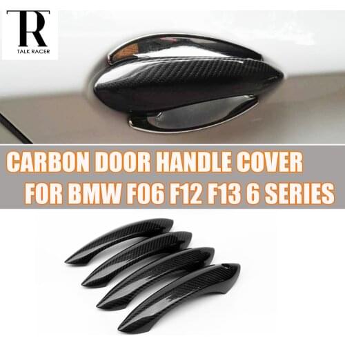Carbon Fiber Exterior Decorated Door Handle Sticker Cover Trim for BMW F06 F12 F13 6 Series 640 650 Left Hand Drive Only