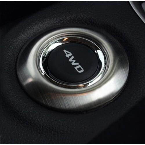 Stainless Steel 4WD button decoration Stickers For Mitsubishi Outlander 2013 2014 2015 auto accessories