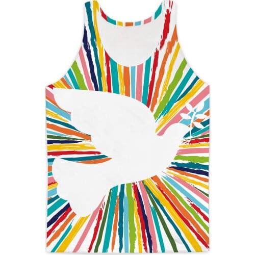 REAL American SIZE Colorful Dove Symbol Sublimation Print Tank Top