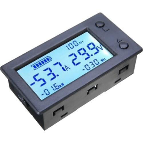 New Digital Hall Coulombmeter DC 300V 50A Voltmeter Ammeter Battery Power Meter Measurement Analysis Instruments