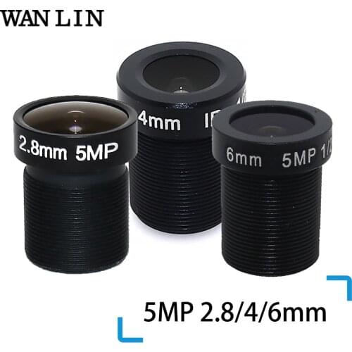 WANLIN 5MP 2.8/4/6mm CCTV LENS Security Camera Lens M12 Aperture F2.0, 1/2.5" Image Format Surveillance Camera Lens HD