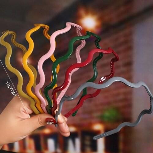 Korean Solid Plastic Wave Headbands Frosted Non-Slip Hairbands Hair Hoop Turban for Women Simple Bezel Girls Hair Accessories