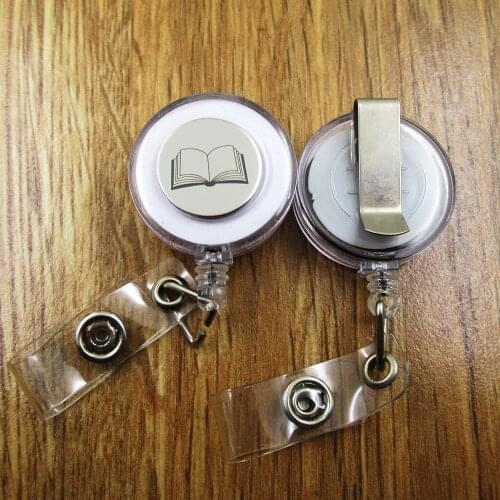 Openbook ID Badge Reel gift for him/her friend family retractable recoil id badge holder work fun