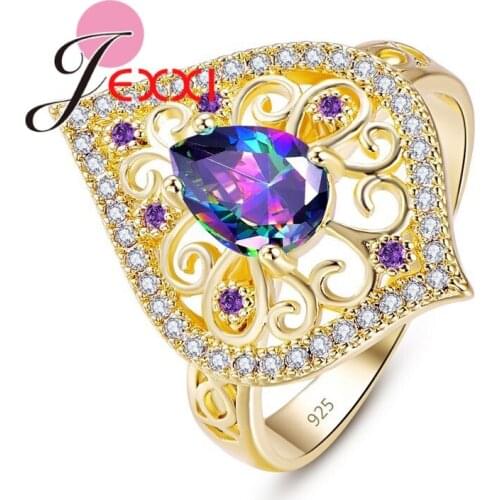 Excellent Quality 925 Sterling Silver Jewelry Rings For Women Ladies Pave Shiny Cubic Zirconia 2 Color Wedding Anniversary Anel