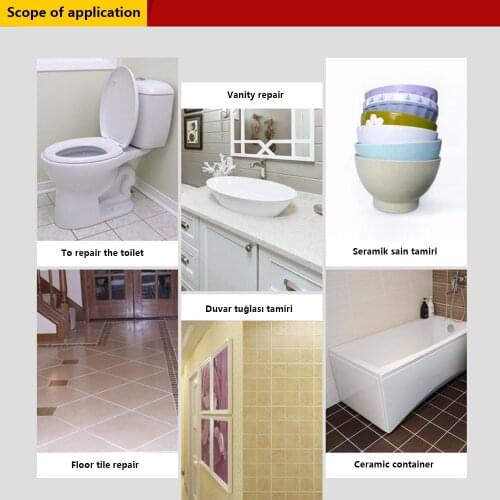 Porcelain white Tile Repair Agent Ceramic Paste Floor Tile Adhesive Strong Adhesive Marble Super Fix Repair Home Floor Tiles