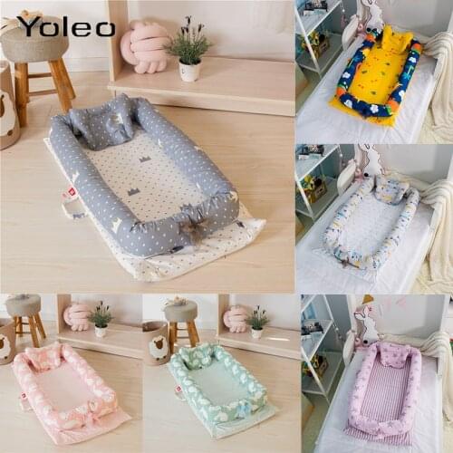 Newborn Baby Bed Removable Baby Crib Portable Washable Baby Travel Bed Nest Cotton Crib Outdoor Bed for Infant Kids Bedding