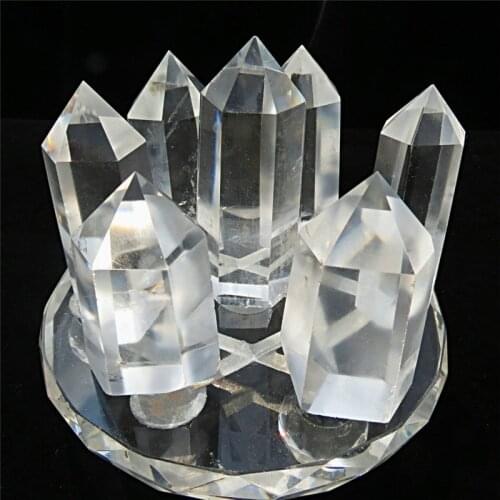 TOP !! Seven star array natural transparent quartz crystal point