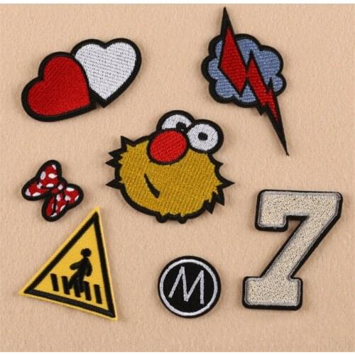 1 set Package Embroidery Iron On Patches Sewn Applique Cute Logo Food Uniform DIY Embroidered Patch Clothes HY99