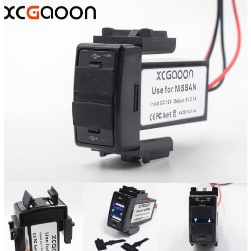 XCGaoon Special 5V 2.1A 2 USB Interface Socket Car Charger Adapter for NISSAN, DC-DC Power Inverter Converter