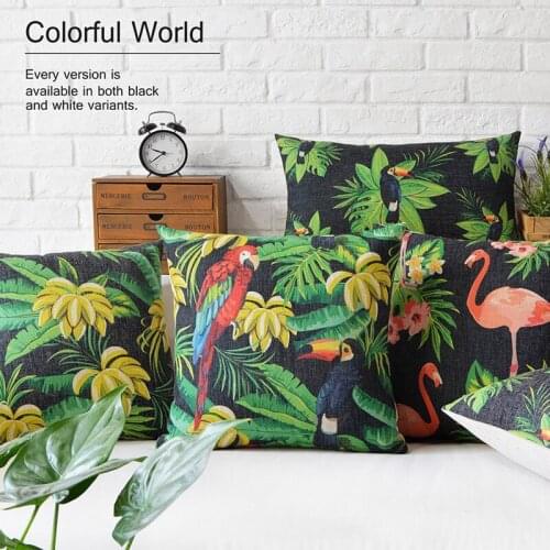 Southeast Asia Rainforest Flora and fauna Pillow Cover Home Decorative Pillows Linen Pillow Case Office Sofa Cushion Cover